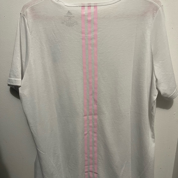 NWT Adidas White Primegreen Aeroready Logo Zoe Saldana T-Shirt Adult 1X - Picture 13 of 16